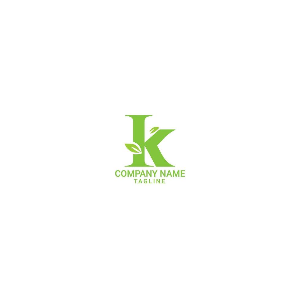 K Letter Leaf Logo Design vector