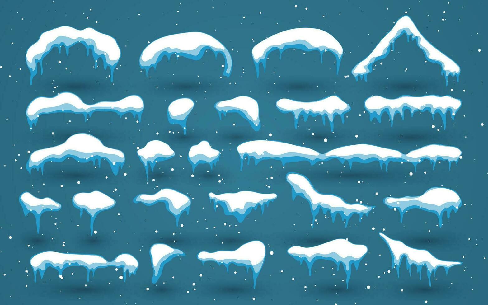 nieve, hielo gorra con sombra. Nevado elementos en invierno antecedentes. nevada y copos de nieve. Navidad y nuevo año, invierno estación. vector ilustración