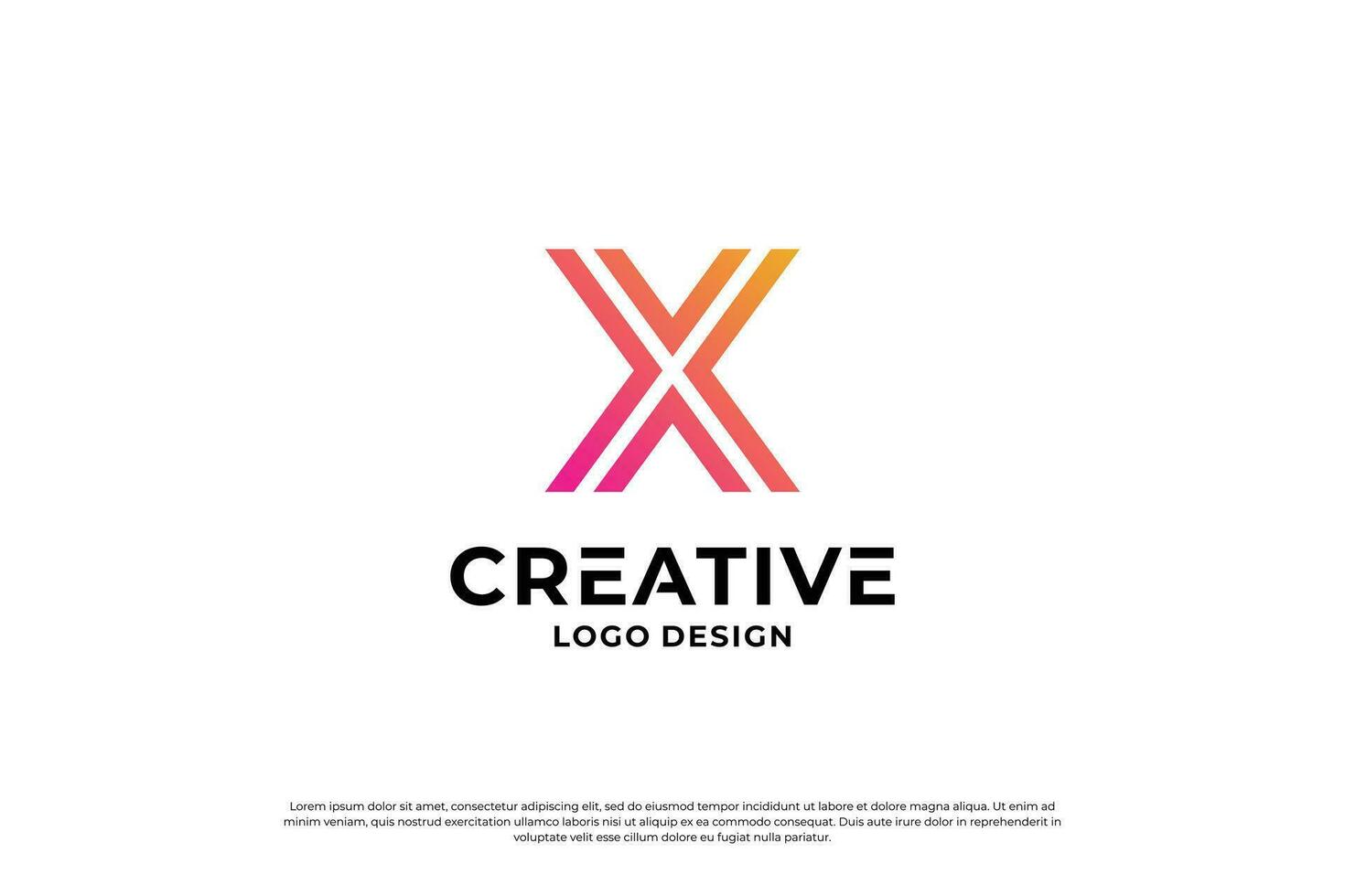 Letter x logo design template. Initial letters X. Creative X symbol. vector