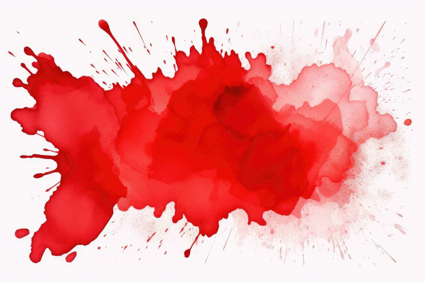 ai generado resumen rojo acuarela chapoteo en blanco antecedentes. textura papel. vector ilustración, brillante rojo acuarela pintar chapoteo mancha, ai generado foto