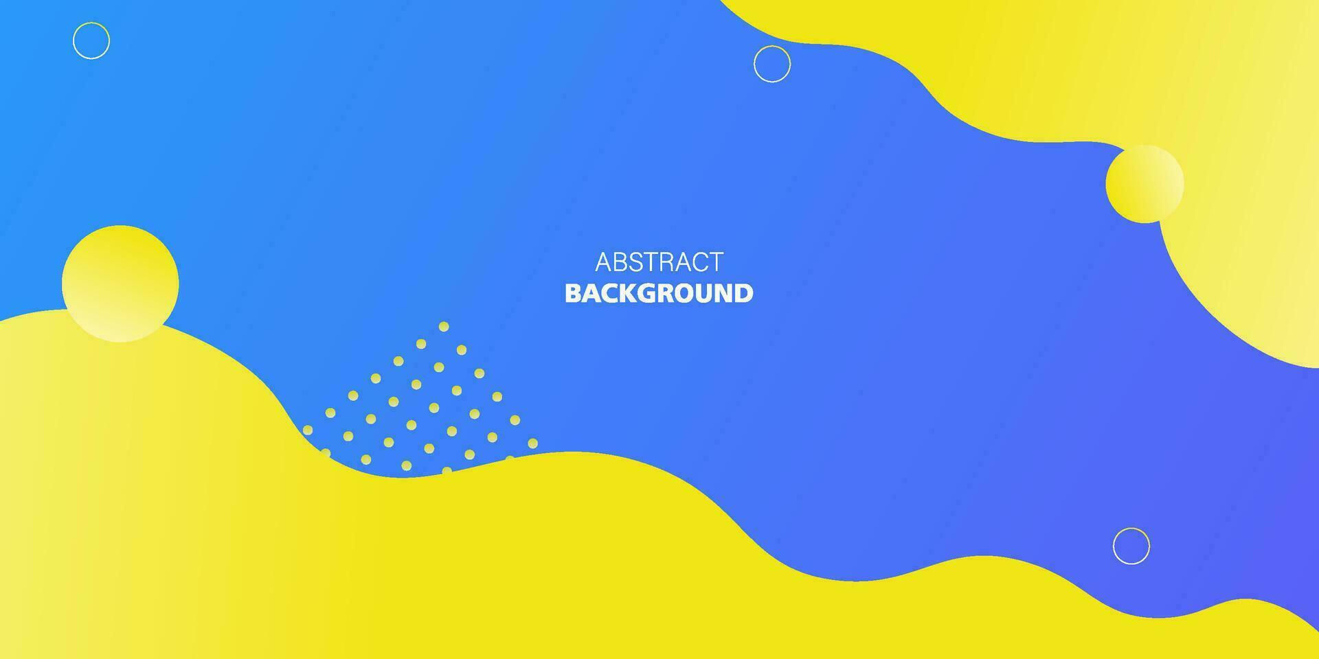 abstract banner fluid background with blue and yellow color on blue background. vector illustration