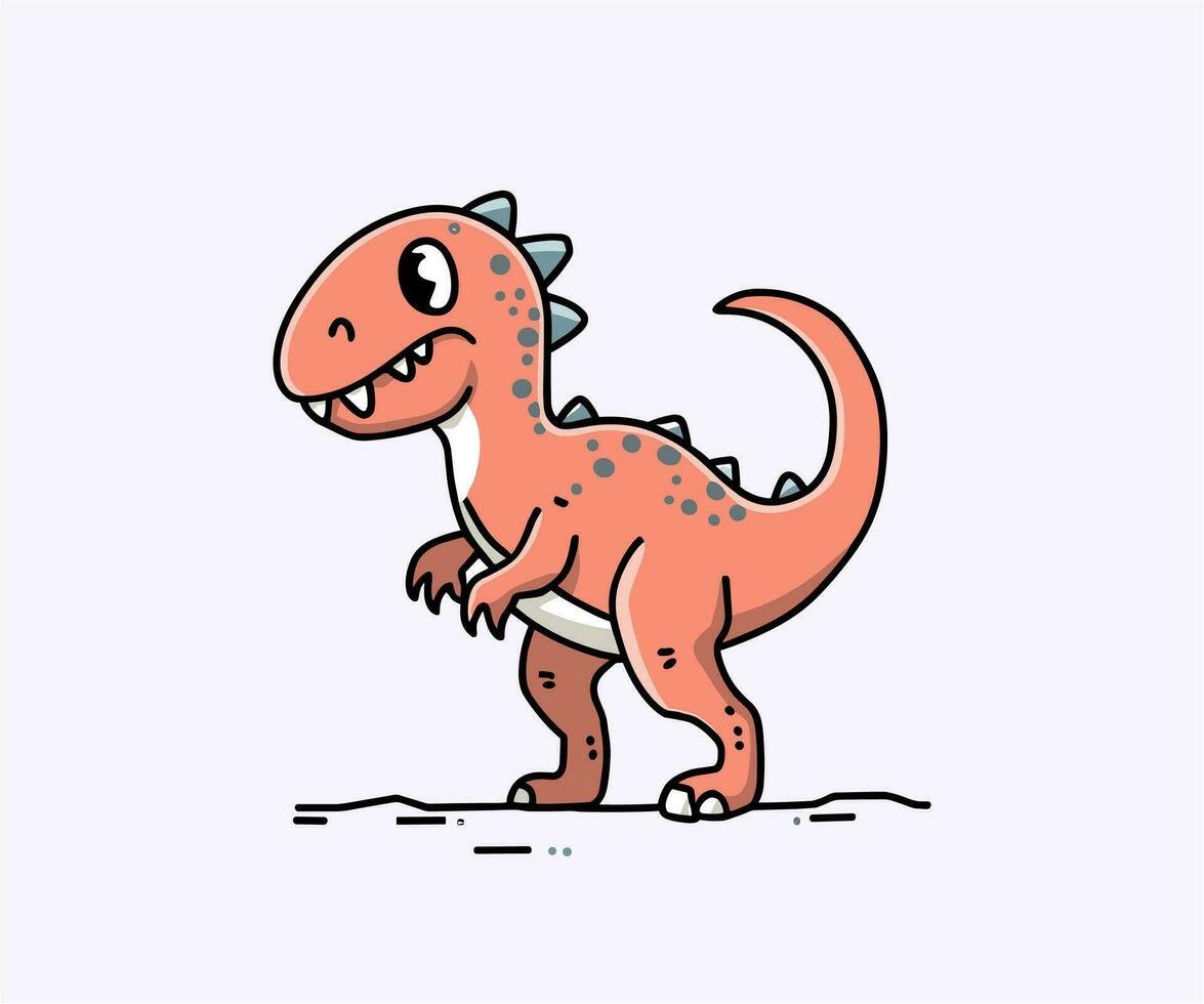 vector linda dinosaurio ilustración, dibujos animados plano aislado