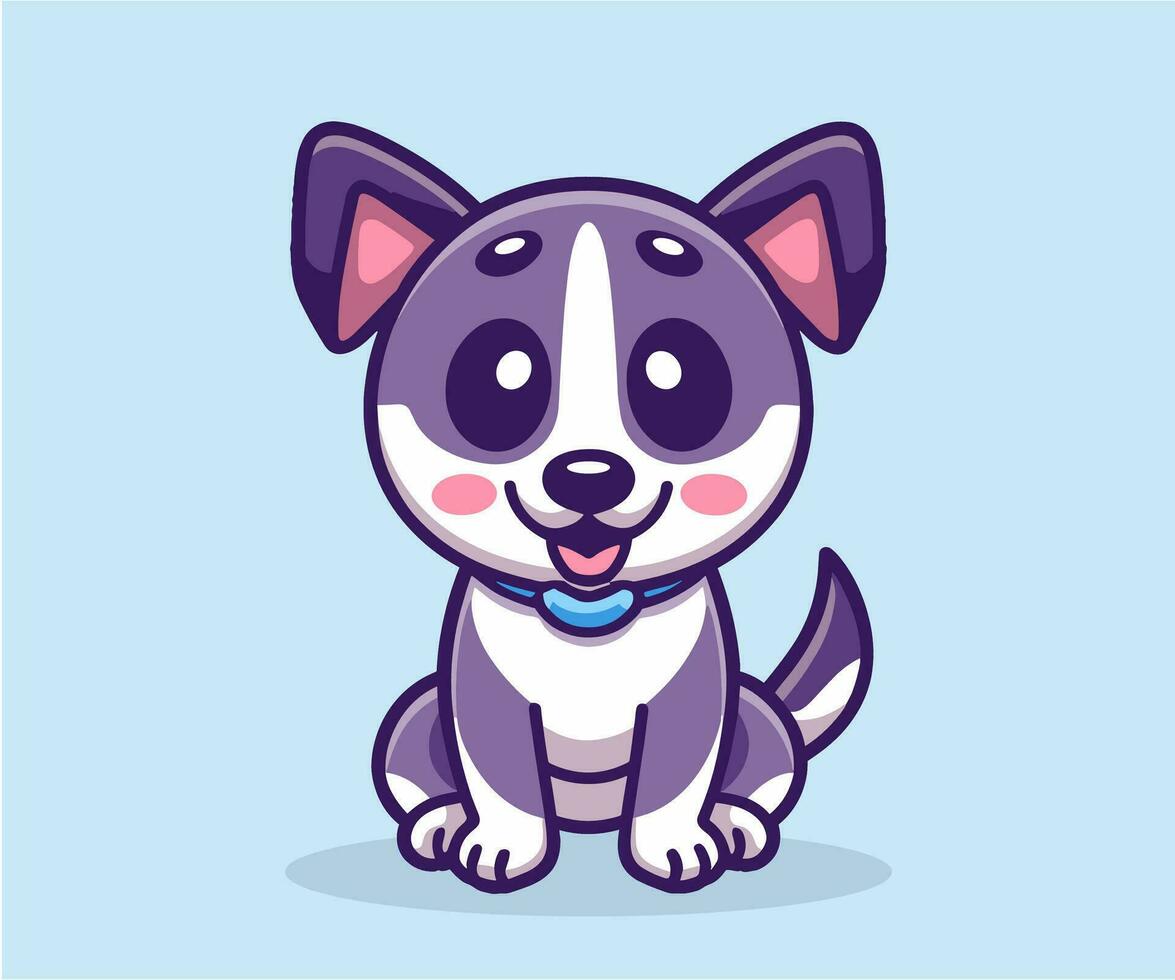 vector linda perro ilustración, dibujos animados plano aislado