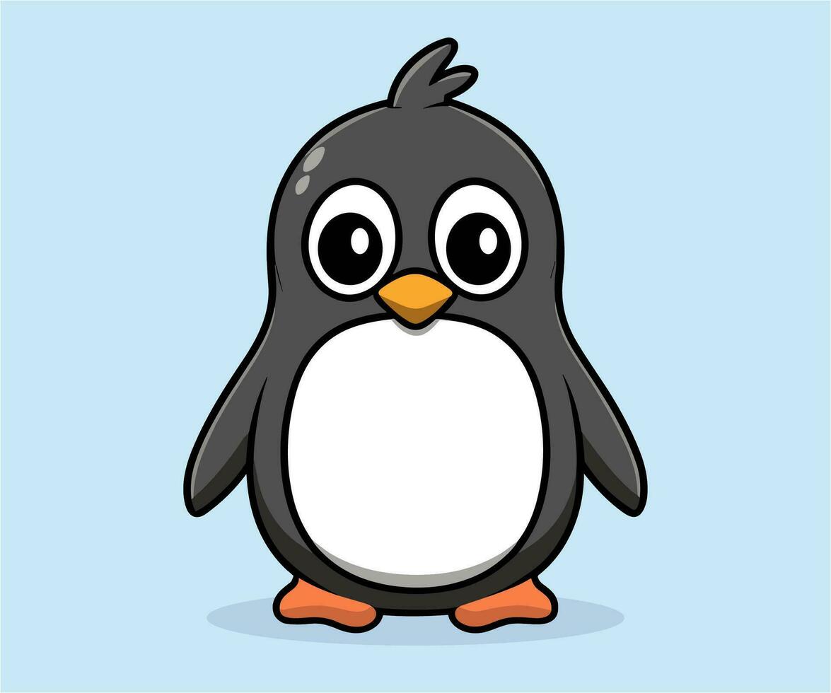 vector linda pingüino ilustración, dibujos animados plano aislado