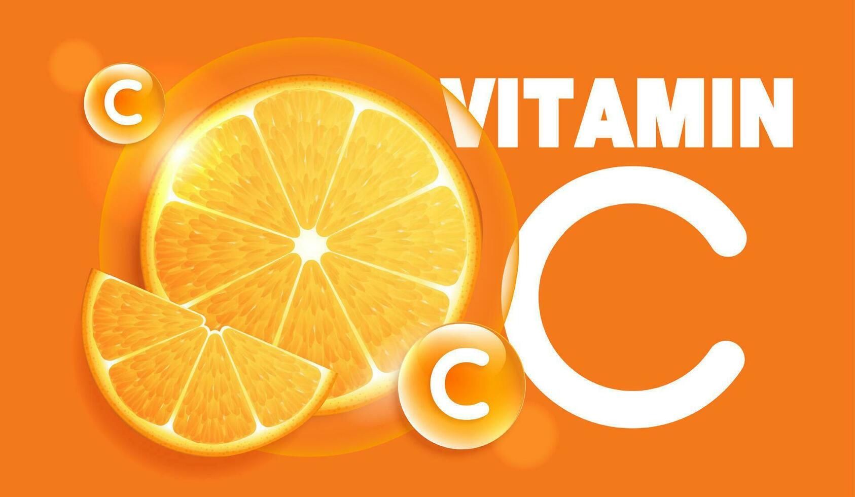 Orange fruits sliced top view on orange background. design for packaging presentation, advertising, cosmetic product display background. vitamin C nature. vector design.