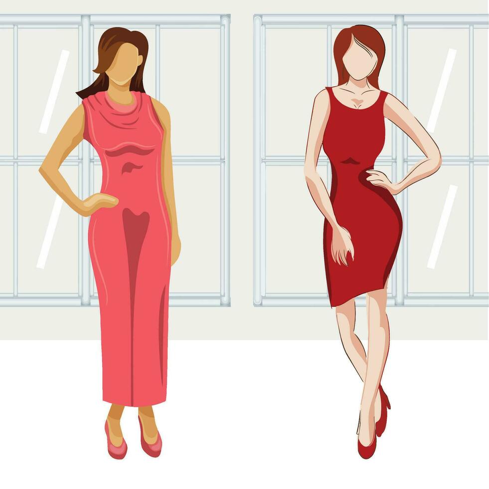 ilustración de De las mujeres ropa modelos vector