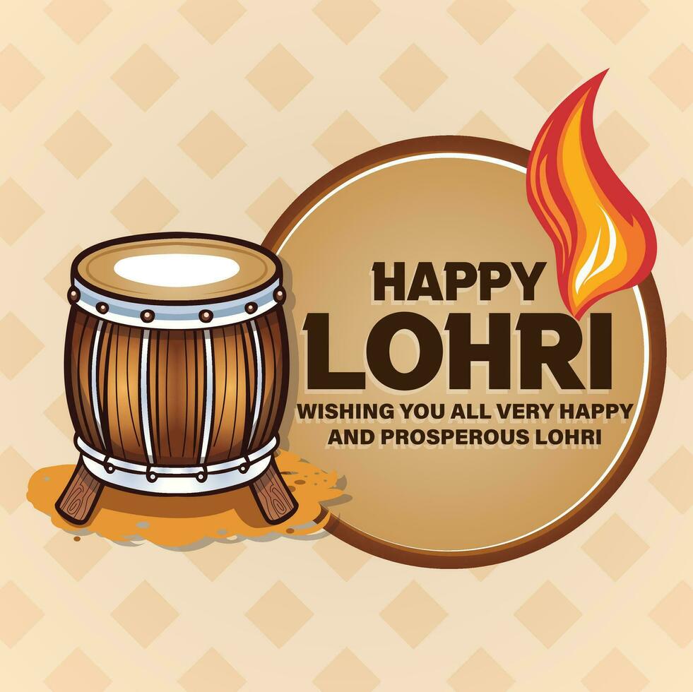 lohri festival post illustration vector