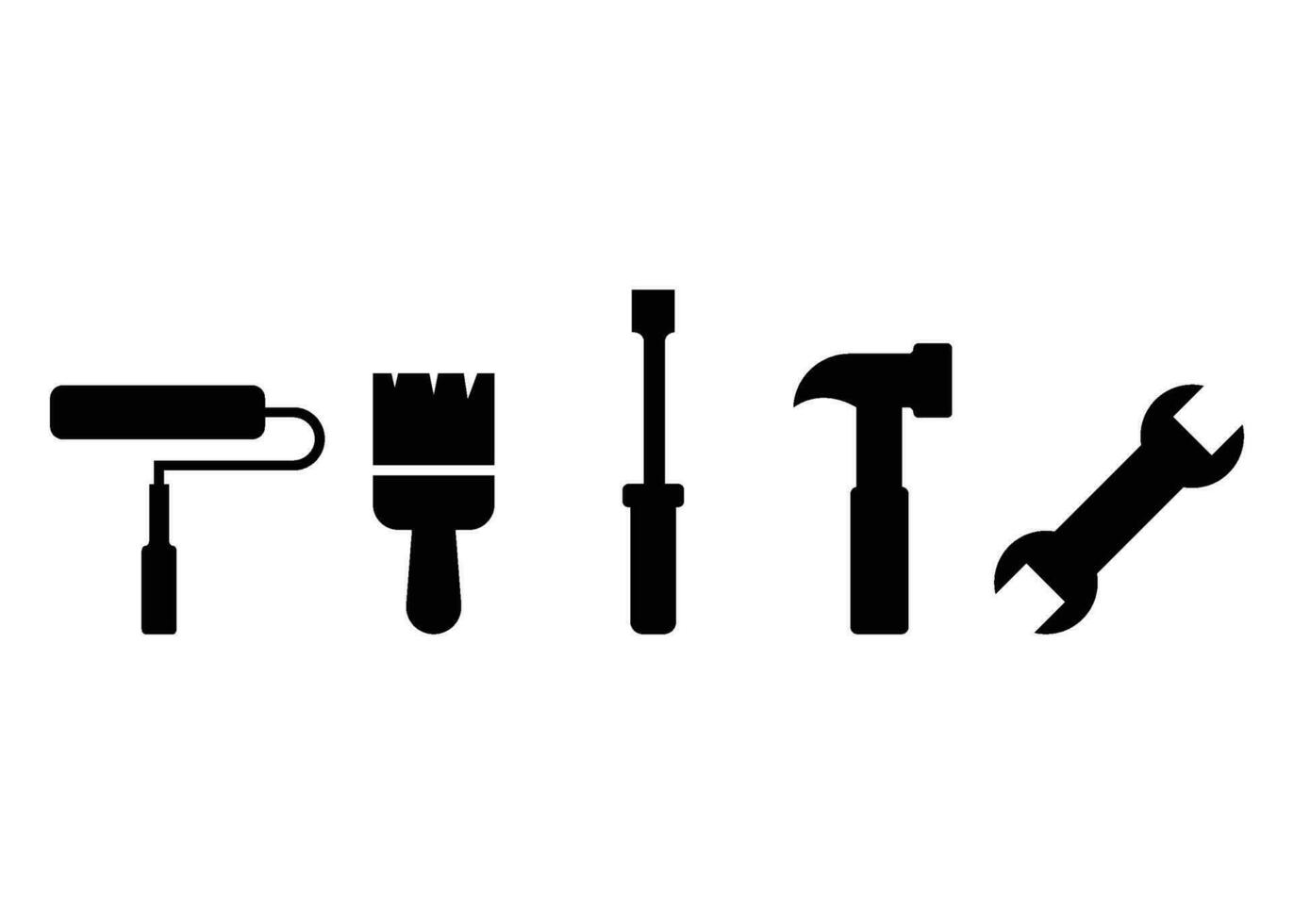 Tools home improvement icon silhouette design isolated vector