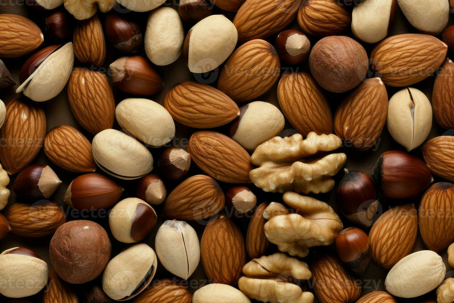 AI generated Similar Identical nut background. Generate Ai photo