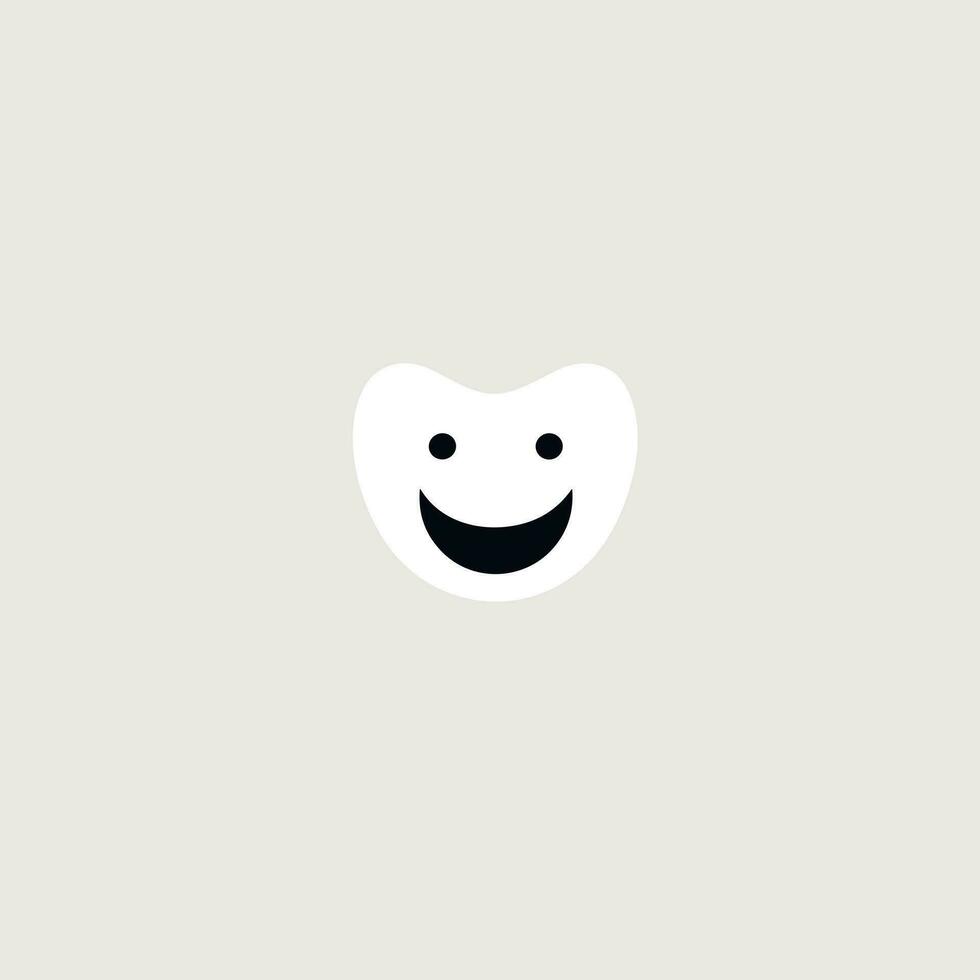 Dental hygiene filled monochrome logo. Oral care. Check up. Smiling molar. Design element. Created with artificial intelligence. Playful ai art for corporate branding, medical consultation, dentist vector