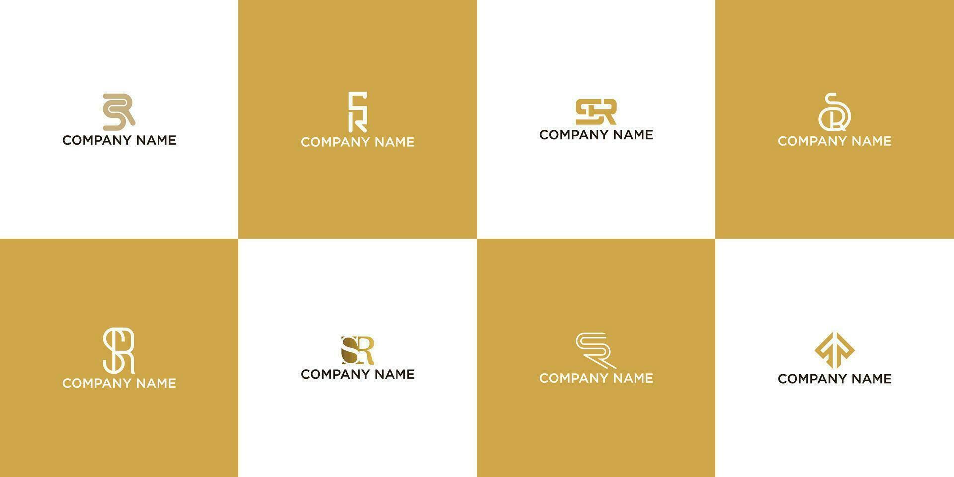 Vector monogram sr logo design, creative letter logo for business and company template collection