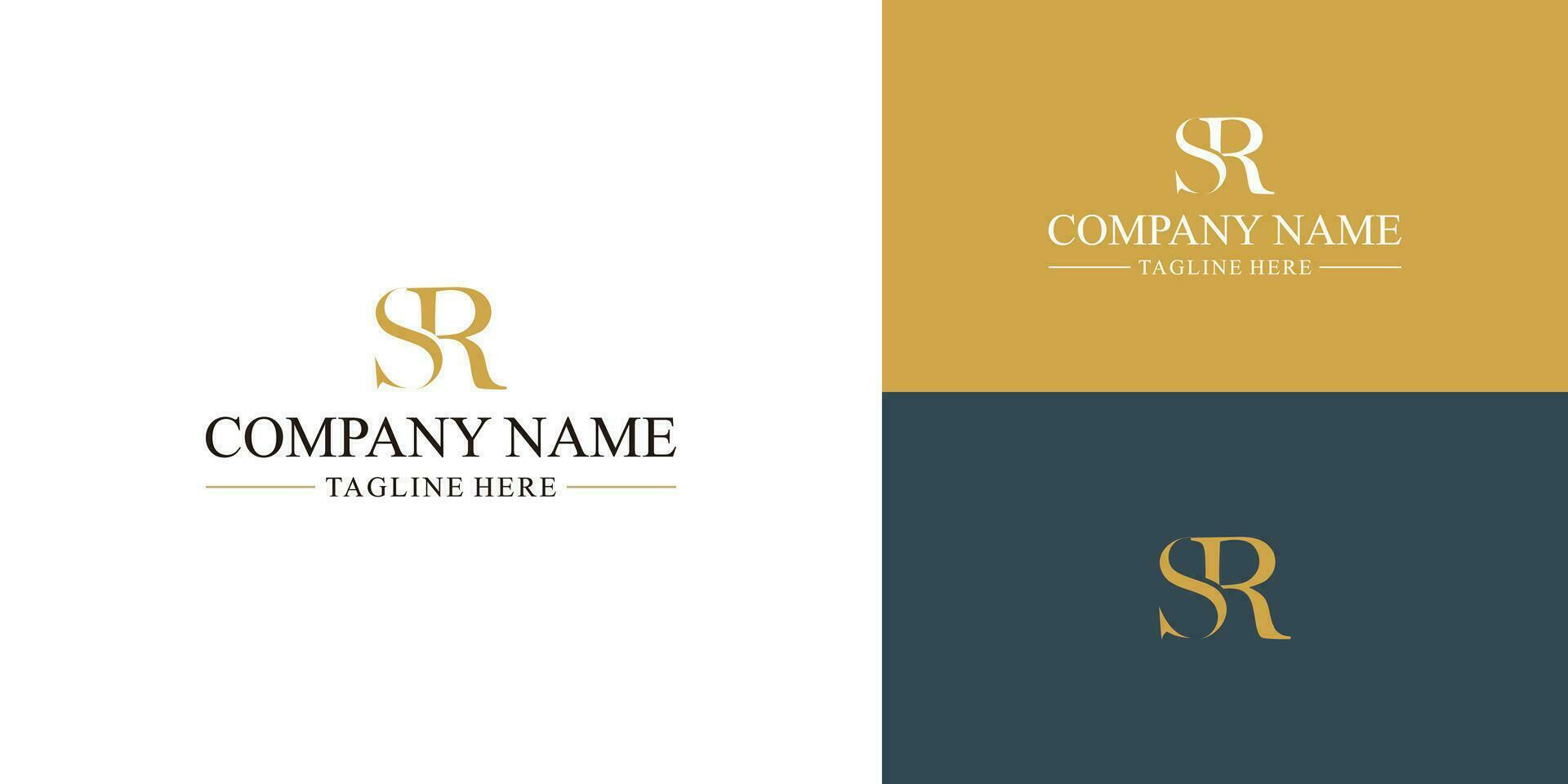 Vector monogram sr logo design, creative letter logo for business and company template collection