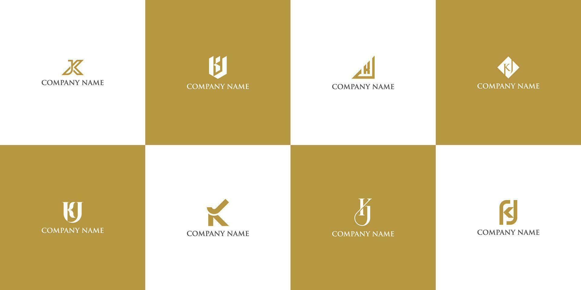 vector flat design jk or kj template collection