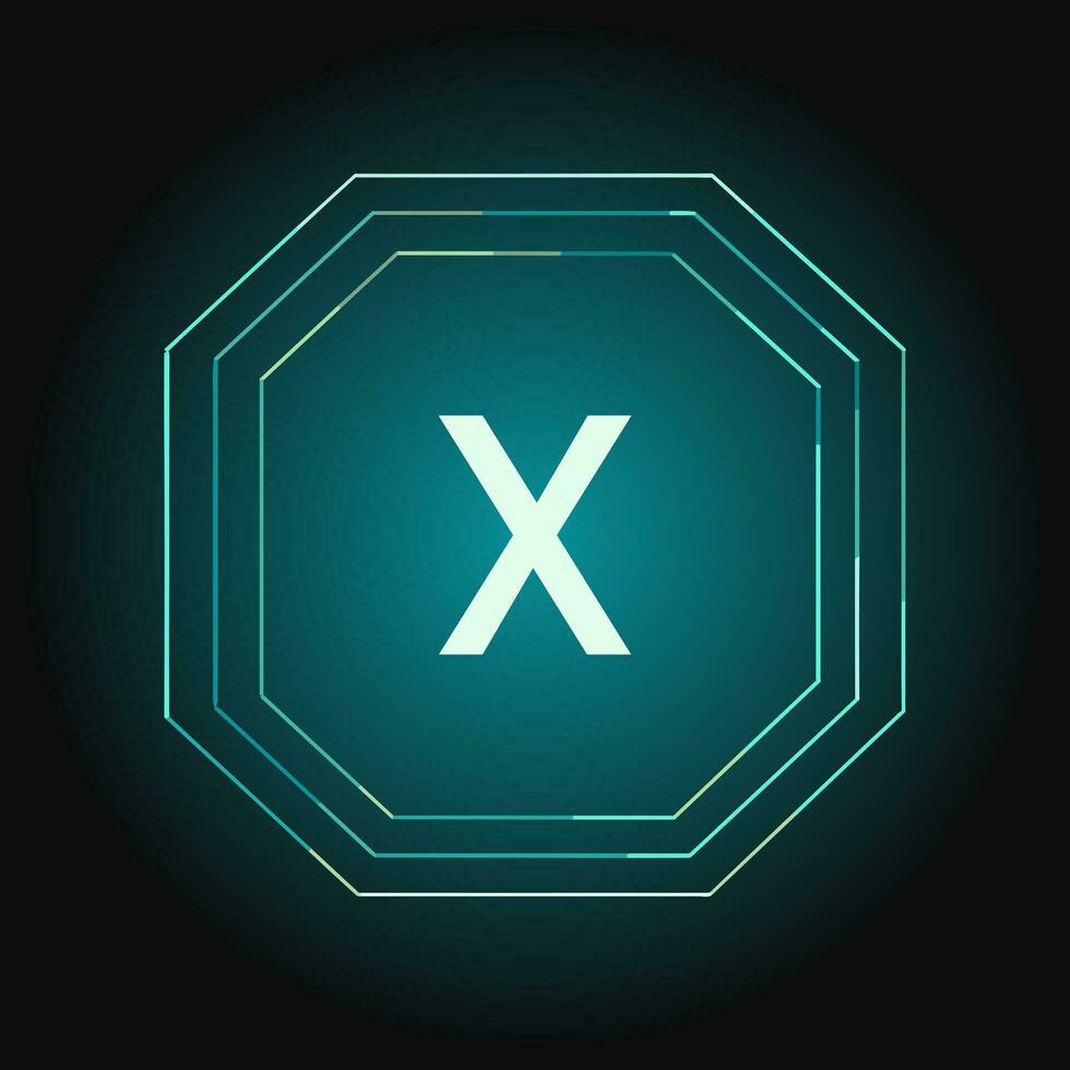 AI generated Artificial intelligence coding platform filled gradient initial logo idea. Problem-solving tasks. Letters inside octagon shape. Graphic design vector