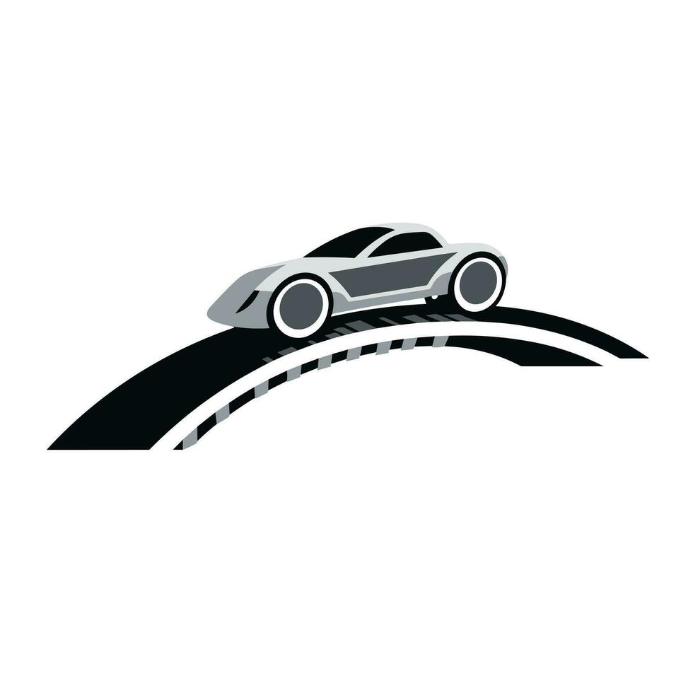 AI generated Renewable car filled monochrome logo. High performance car. Automobile on road simple icon. Design element. Ai art for corporate branding, website vector