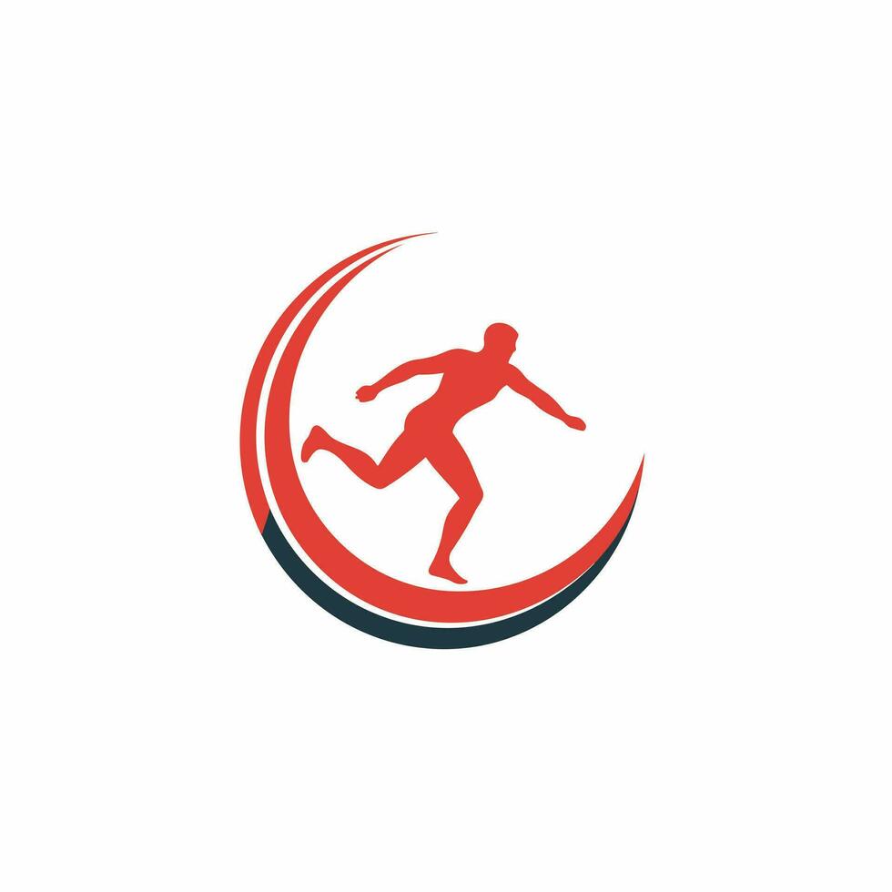 AI generated Personal trainer filled red logo. Sport wear. Gym workout. Sportsman silhouette. Design element. Dynamic ai art for corporate branding, fitness app, health coach vector