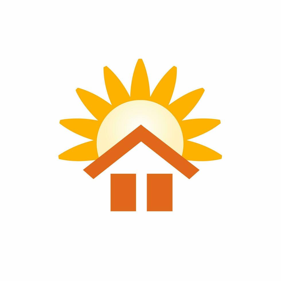 AI generated Solar energy home filled gradient logo. Affordability business value. Sun over roof simple icon. Design element. Ai art for corporate branding, website vector