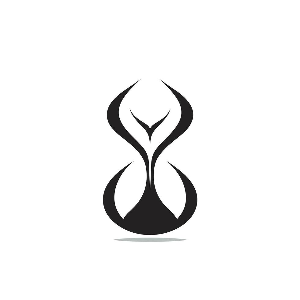 AI generated Power company monochrome glyph logo. Efficiency business value. Hourglass abstract icon. Design element. Ai art for corporate branding, marketing vector