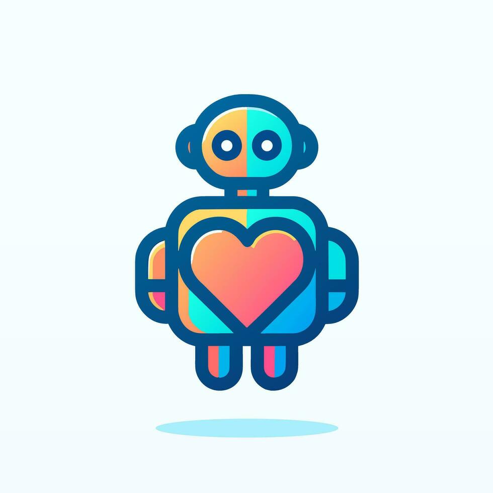 AI generated User friendly software filled gradient logo. Robot love