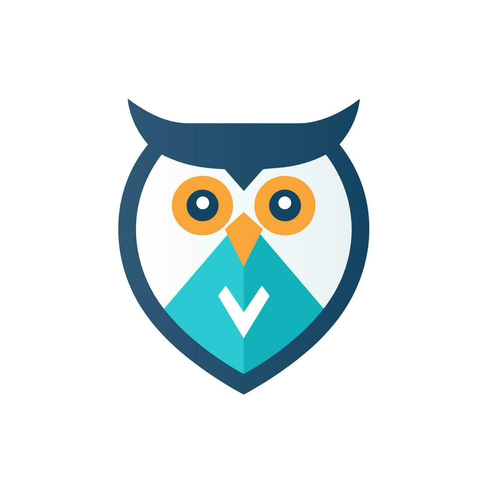 AI generated Smart system solutions filled colorful logo. Intelligence business value. Simple minimalist owl icon. Design element. Ai art for corporate branding vector