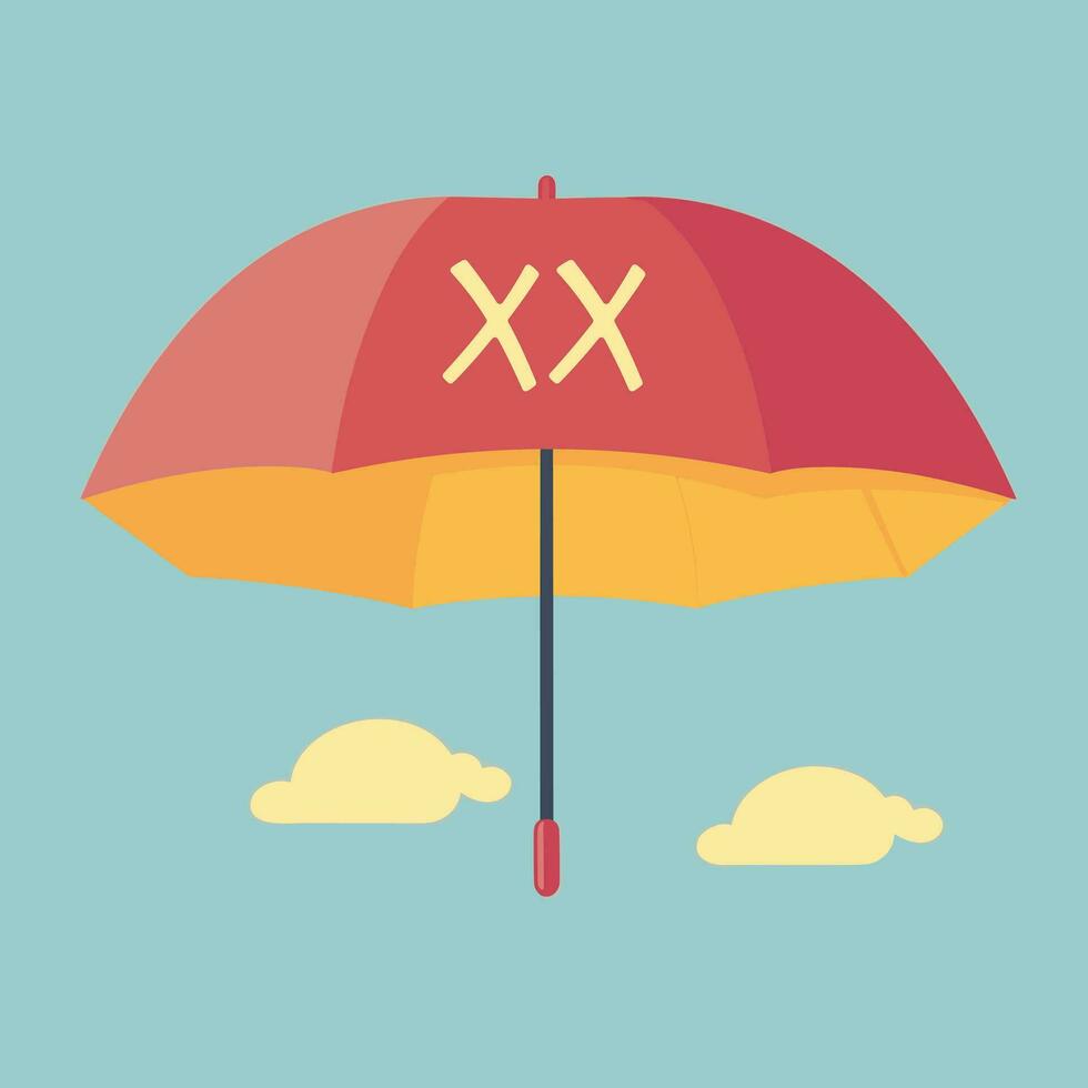AI generated Kids wear design studio filled colorful initial logo idea. Everyday safety clothes. Letters inside umbrella shape. Graphic design vector