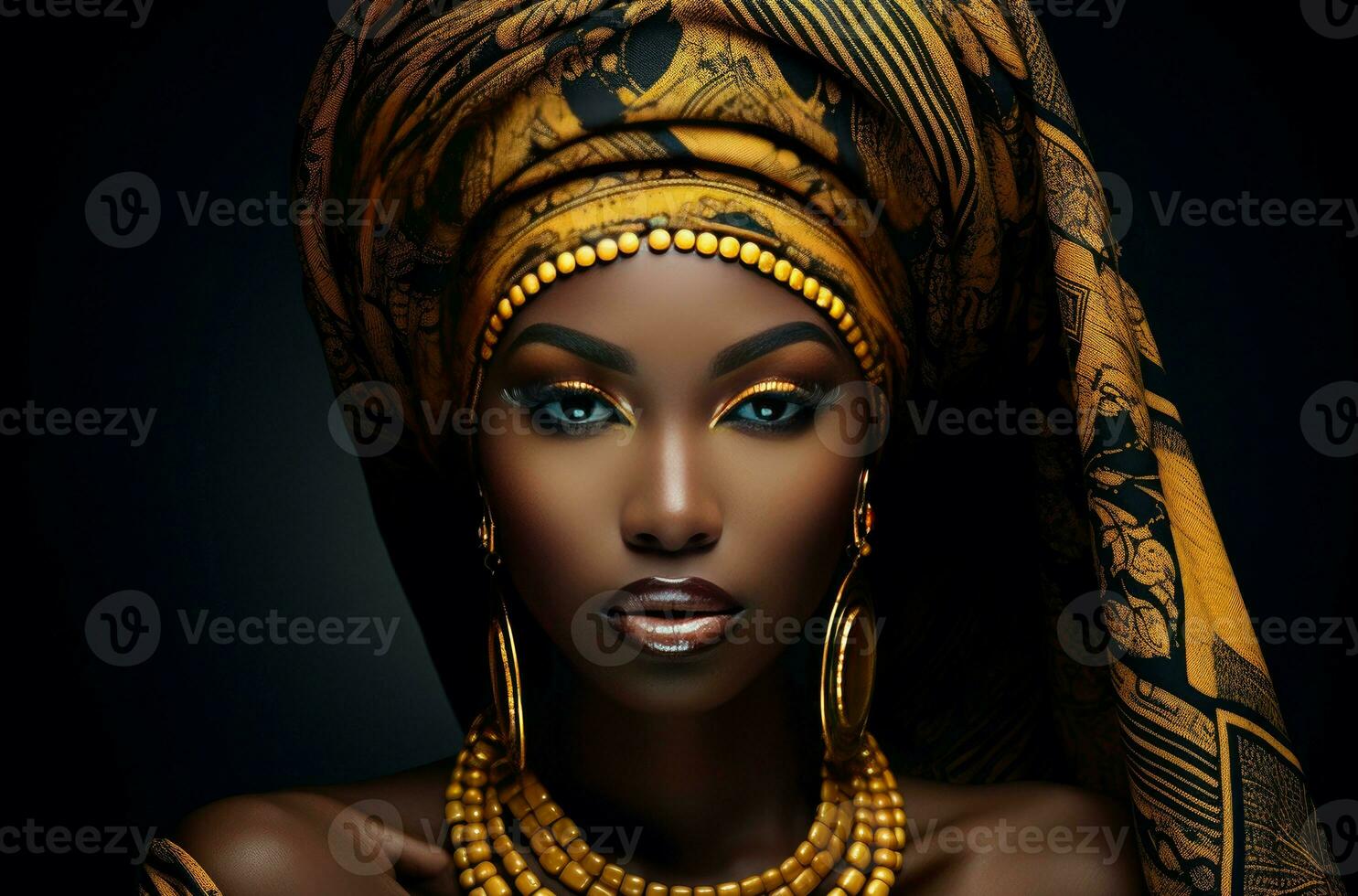 AI generated Elegant African woman shopping. Generate Ai photo