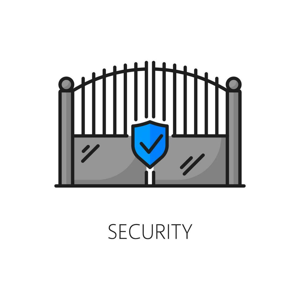 Security gate icon for real estate or house rent vector