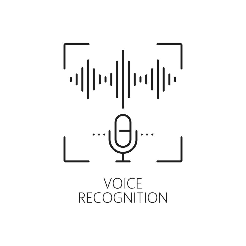 voz reconocimiento biométrico identificación icono vector