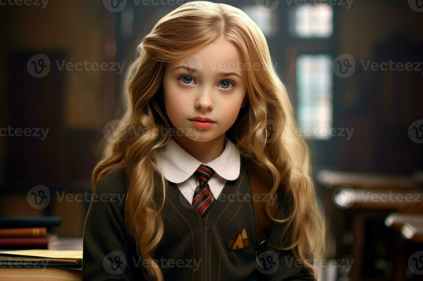 AI generated Verdant Girl school campus. Generate Ai photo