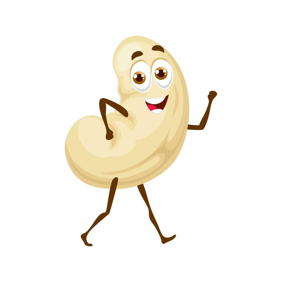 Cartoon cashew keto diet food vector character