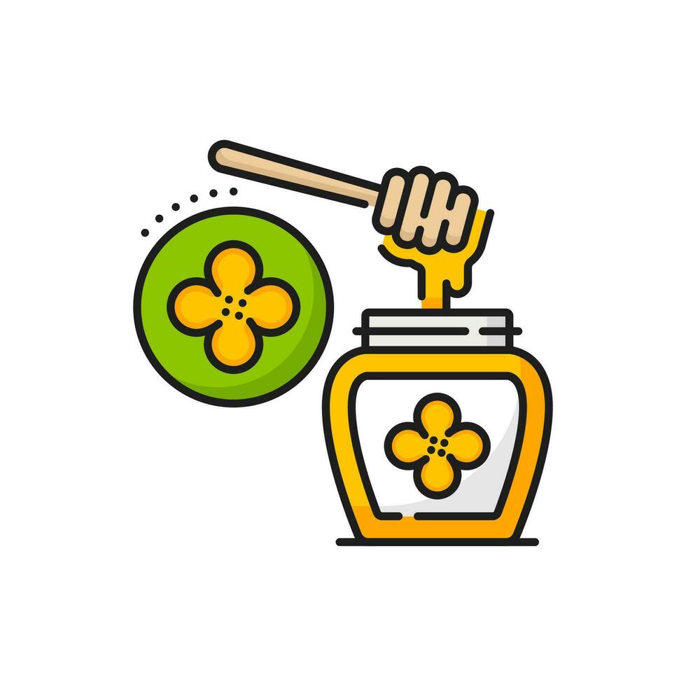 Rapeseed, canola honey icon, vector linear sign