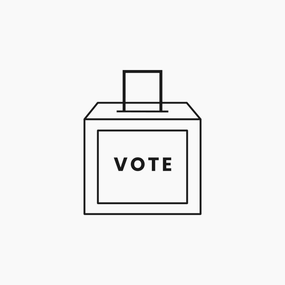 simple election box line design element vector