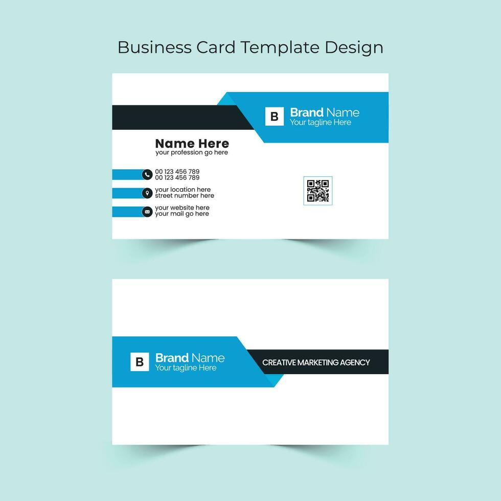 Business Card, Visiting Card, Id Card Design Template with creative, modern, professional and eye catching vector layout for your brand and identity