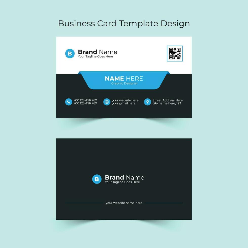 Business Card, Visiting Card, Id Card Design Template with creative, modern, professional and eye catching vector layout for your brand and identity