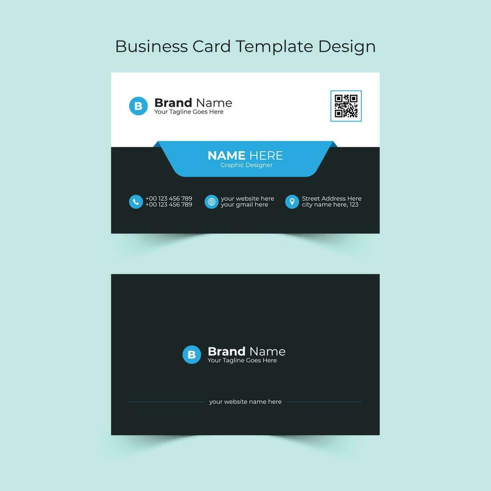 Business Card, Visiting Card, Id Card Design Template with creative, modern, professional and eye catching vector layout for your brand and identity