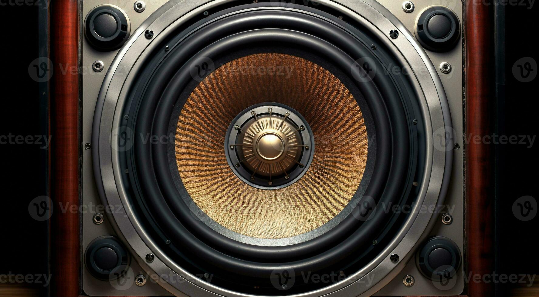 AI generated sound system background, super bass speakers, sound