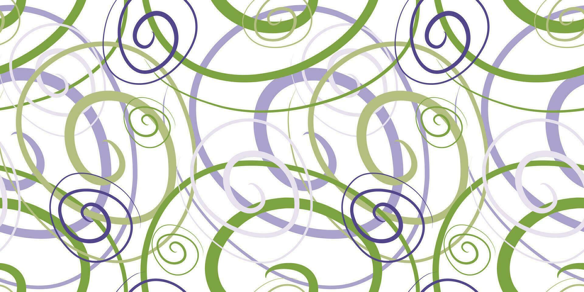 Seamless linear geometric pattern with spirals. Abstract line drawing. Irregular chaotically crossed curved lines texture. Colorful flat simple minimalistic background. Trendy textile design. vector