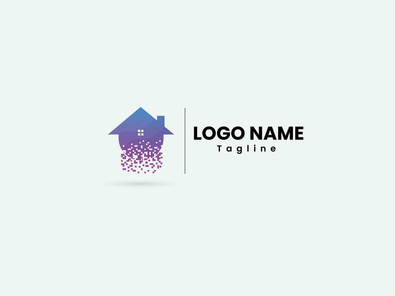 Digital home logo. House logo with pixel.Network. Pixel vector. Business real estate. Pixel home logo design. Building. Icon vector