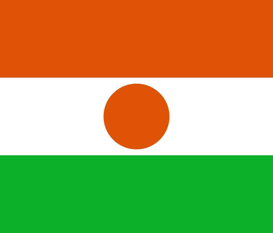 Nation flag of the Republic of the Niger. vector