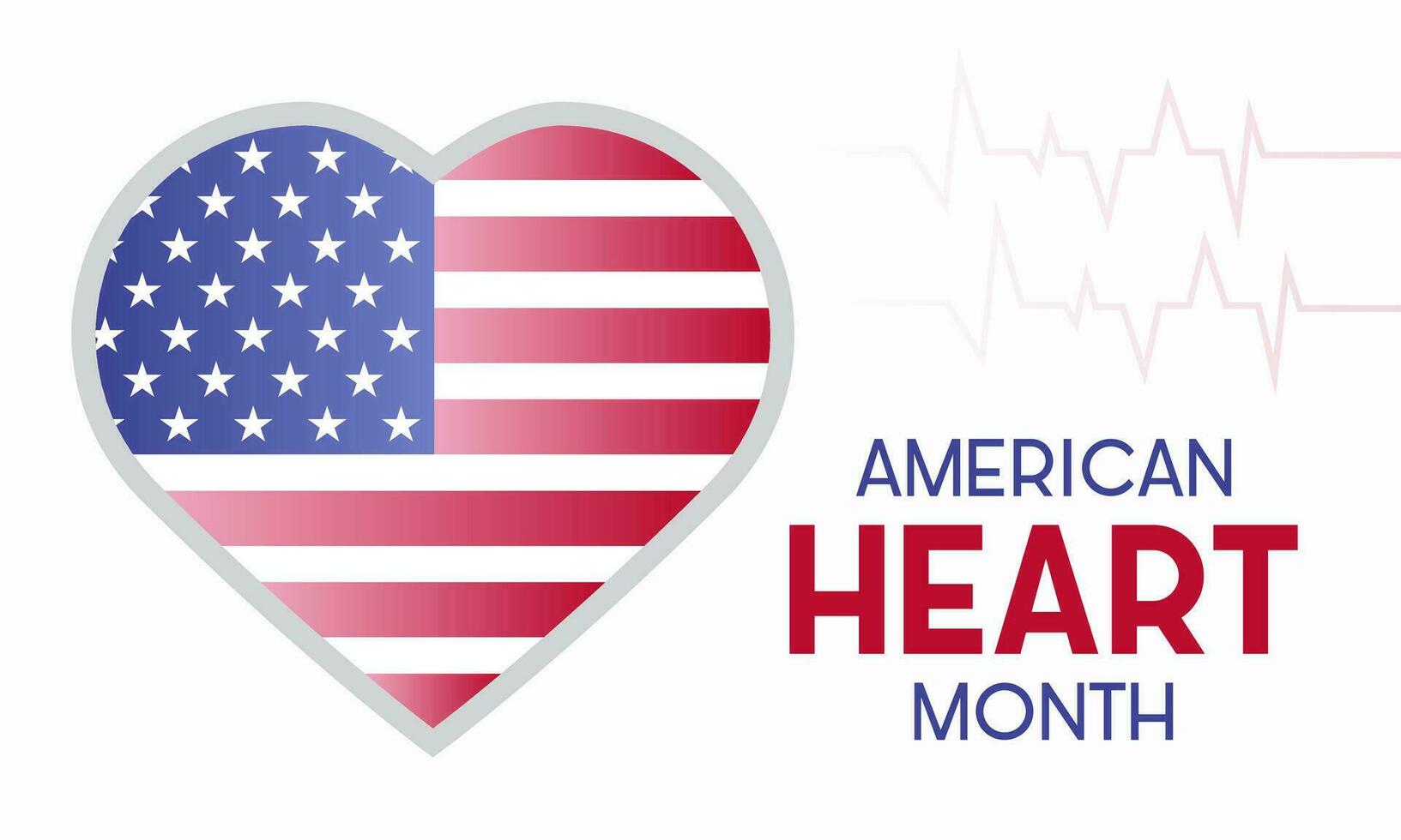 American heart month is observed every year in february. February is american heart month. Vector template for banner, greeting card, poster with background. Vector illustration.