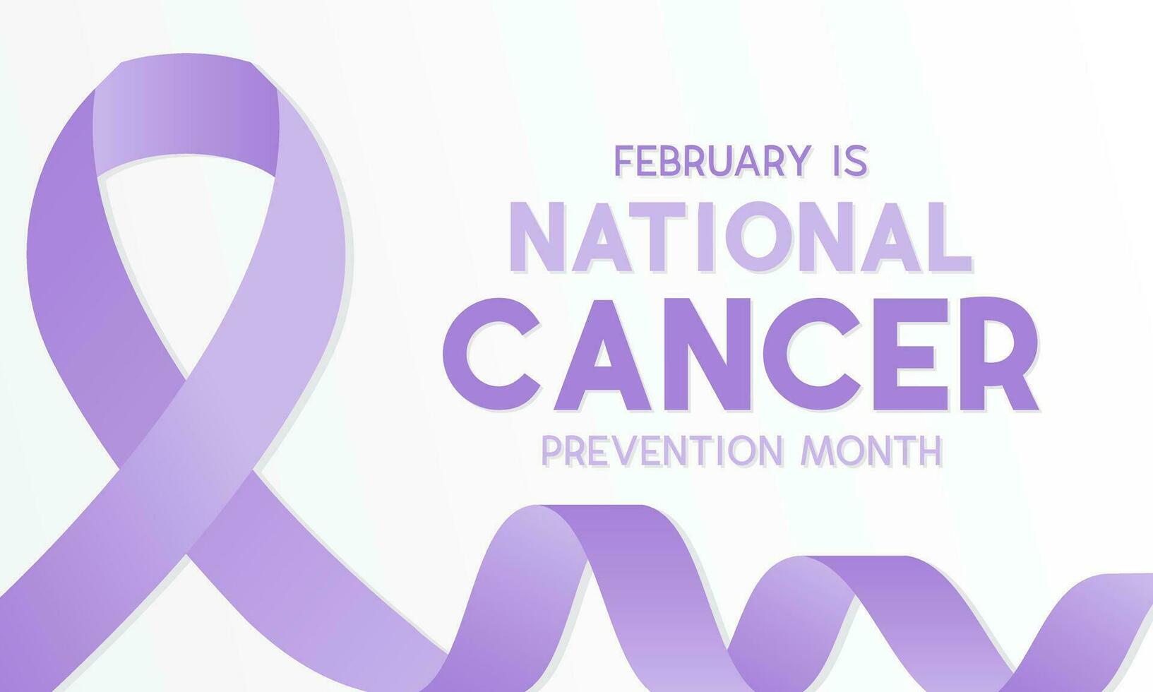 National cancer prevention month is observed every year in february. February is national cancer awareness month. Vector template for banner, greeting card, poster with background.