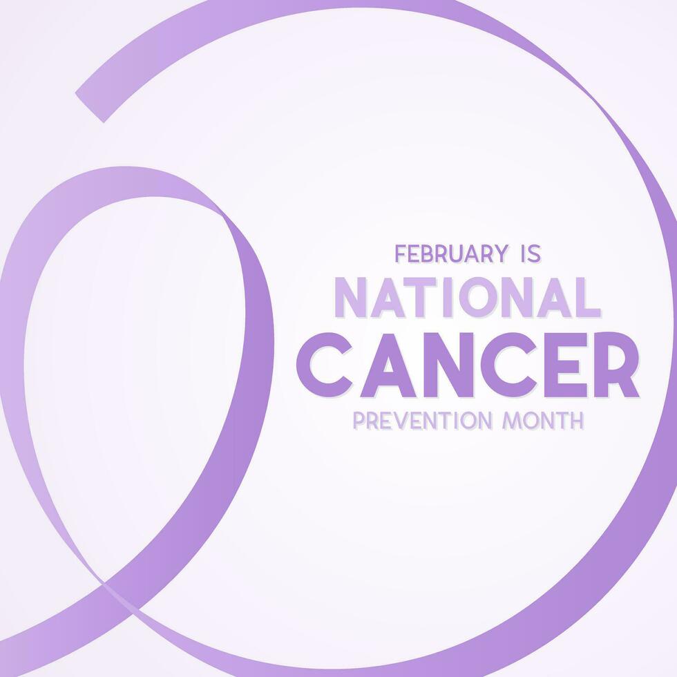 National cancer prevention month is observed every year in february. February is national cancer awareness month. Vector template for banner, greeting card, poster with background.