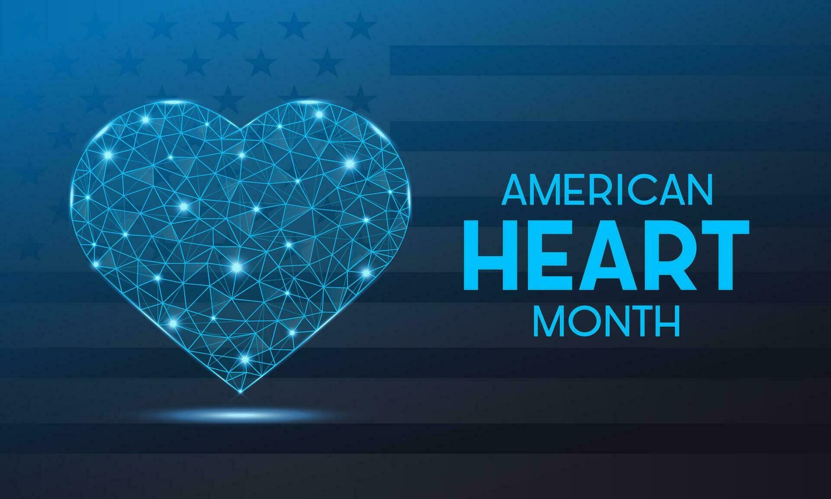 American heart month is observed every year in february. February is american heart month. Vector template for banner, greeting card, poster with background. Vector illustration.