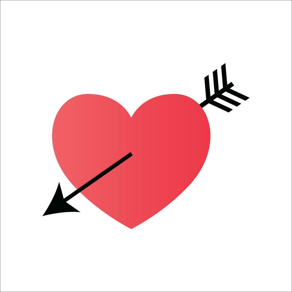 Red Heart with Arrow Vector