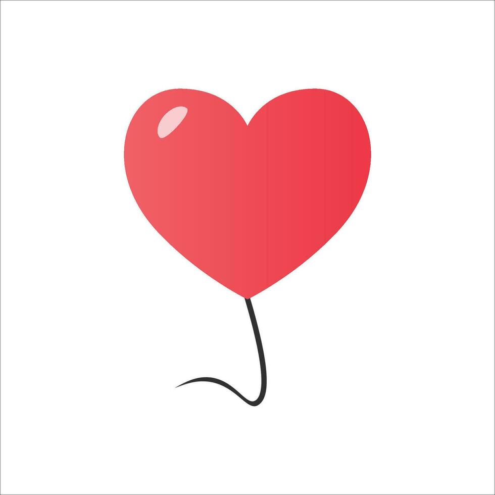 Red Heart Shaped Balloon Vector