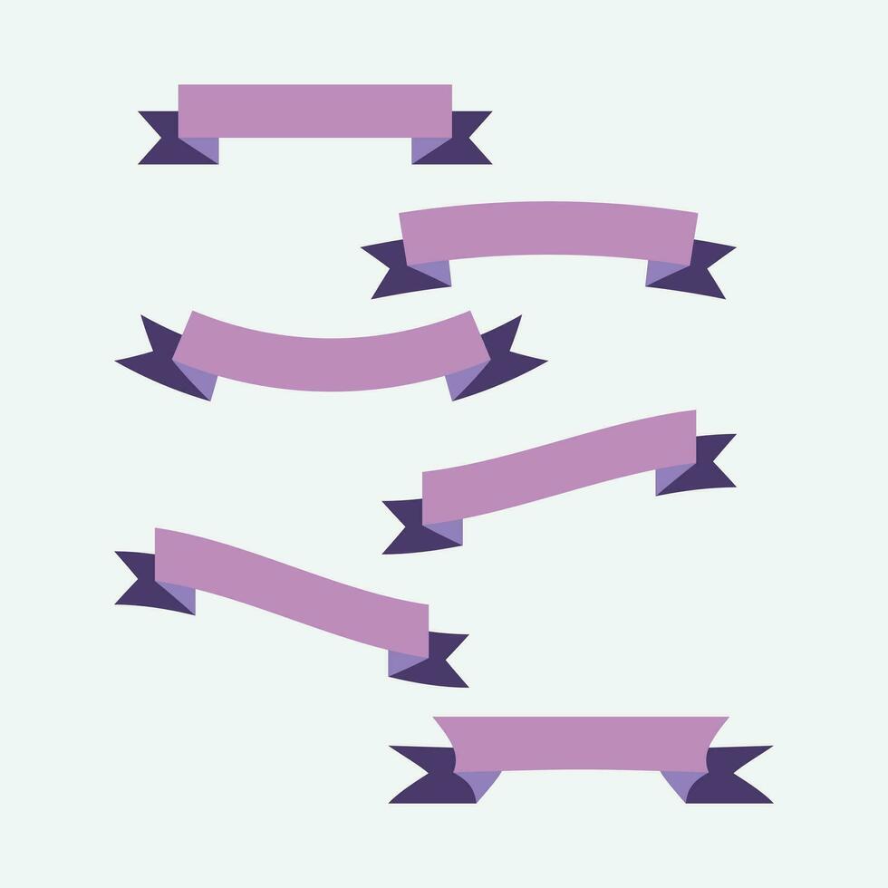 Ribbon purple color vector flat
