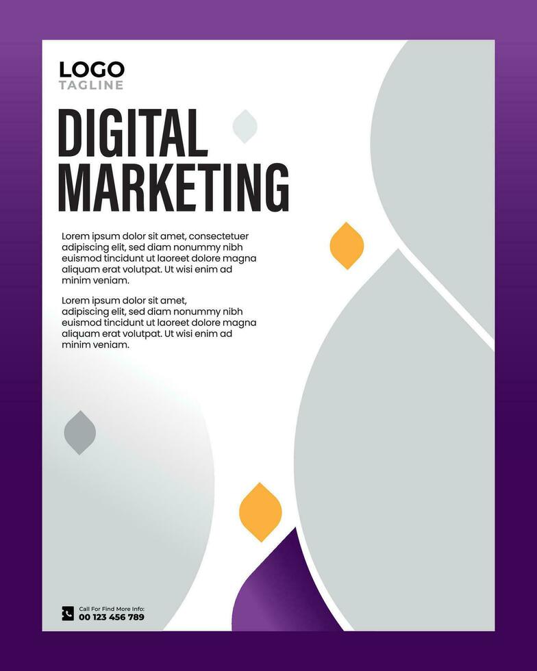 digital marketing poster flyer template design vector