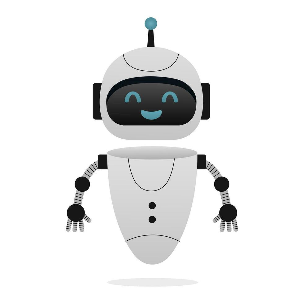 Chatbot neural network, AI servers and robots technology. Cute chatbot ai character. vector