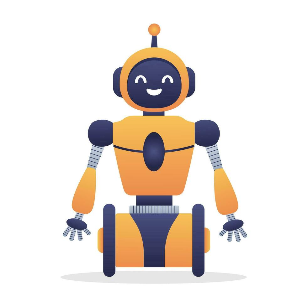 Robot, chat bot neural network, AI servers and robots technology. Set of cute robot ai character. vector