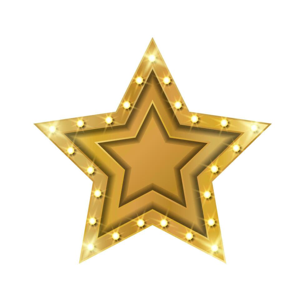 Gold star. Vector illustration.